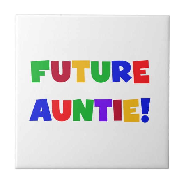 Future Auntie Primary Colours T-shirts and Gifts Tile (Front)