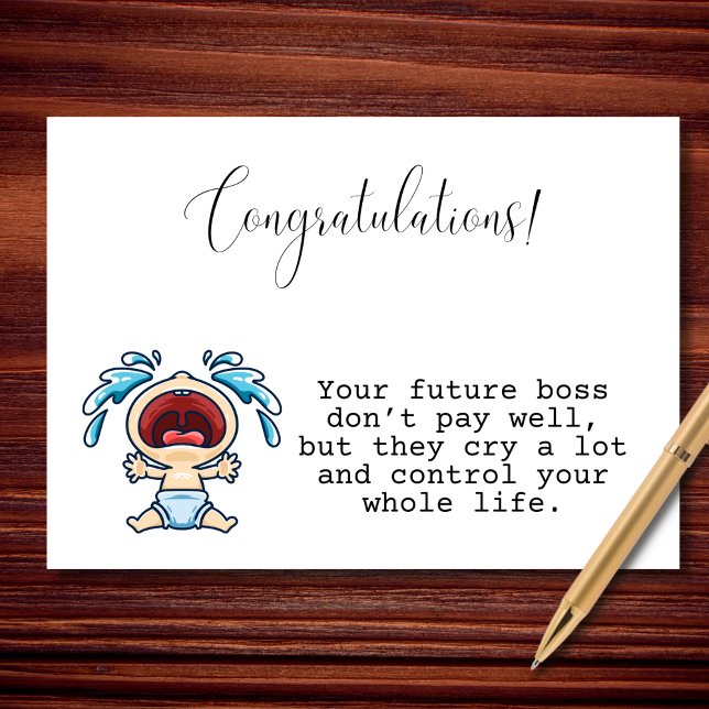 Future Baby Boss Sarcastic Congratulations Card (Creator Uploaded)