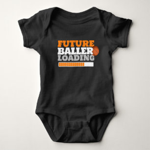 Future Baller Loading Basketball Black T-Shirt Baby Bodysuit