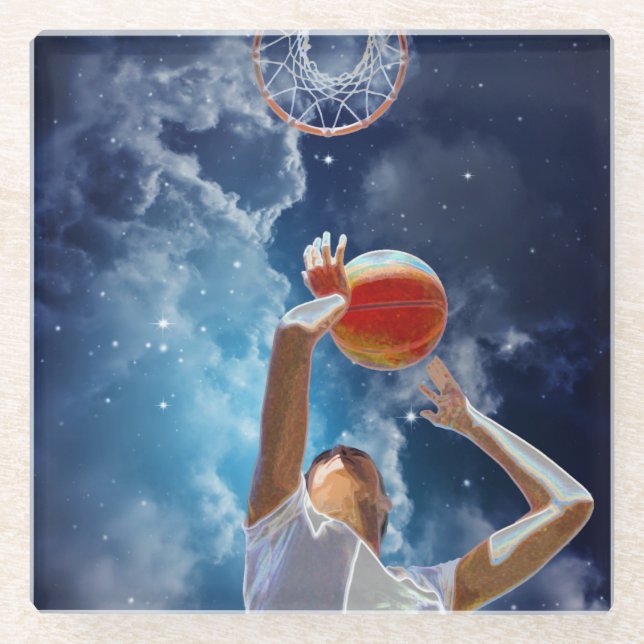 Future Basketball All-Star Glass Coaster (Front)