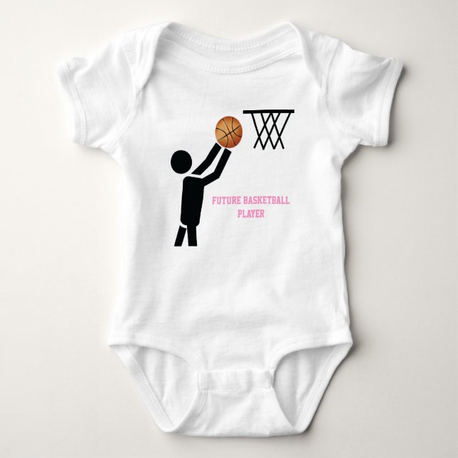Future basketball player with ball custom baby bodysuit (Front)