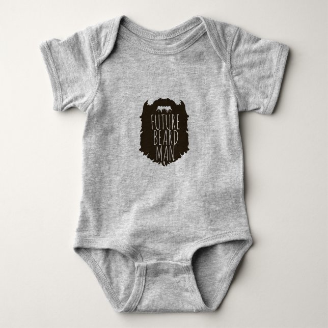 FUTURE BEARD MAN BESTSELLING HIPSTER BABY SHOWER BABY BODYSUIT (Front)