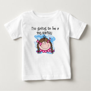 Future Big Sister Brown Hair Baby T-Shirt
