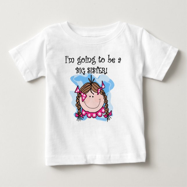 Future Big Sister Brown Hair Baby T-Shirt (Front)
