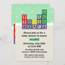 Future Biologist's Blocks Baby Shower Invitation