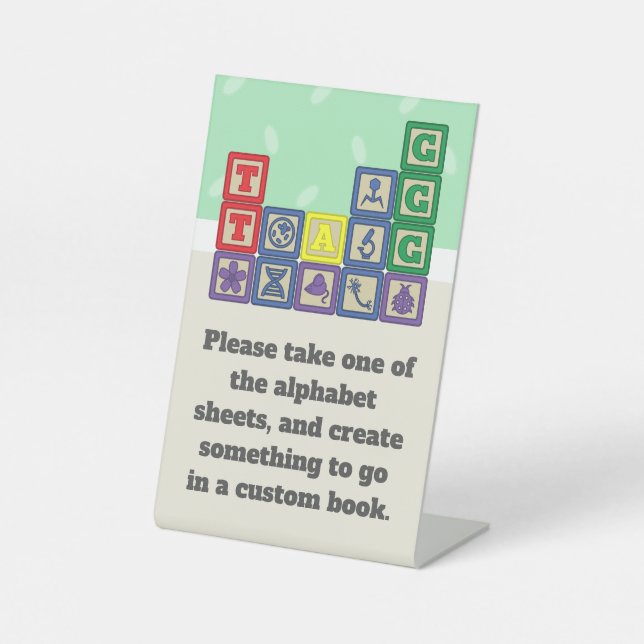 Future Biologist's Blocks Pedestal Sign (Front)