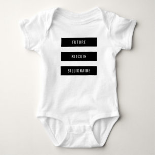 Future Bitcoin Billionaire Baby Block Design Bodysuit