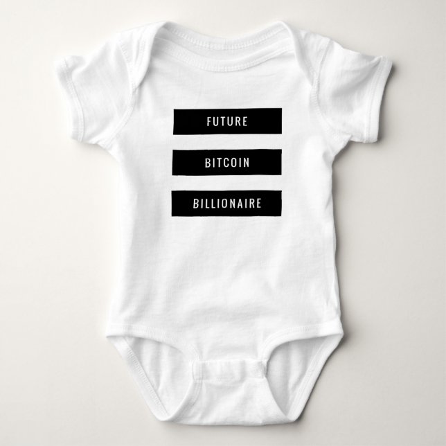 Future Bitcoin Billionaire Baby Block Design Bodysuit (Front)