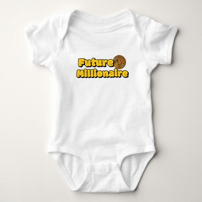 Future Bitcoin Millionaire Baby Bodysuit (Front)