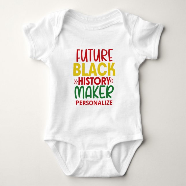 Future Black History Maker White Baby Bodysuit (Front)