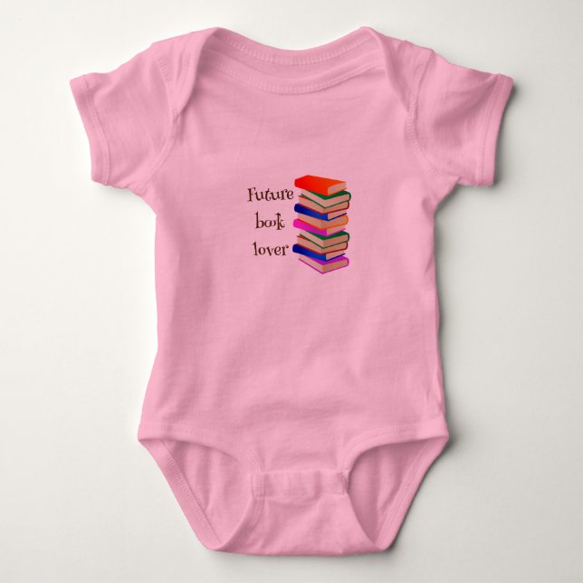 Future book lover baby one piece for girl bodysuit (Front)