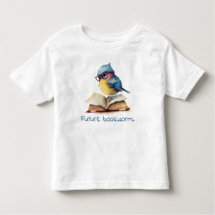 Future Bookworm Blue Bird Reading Baby Toddler T-Shirt