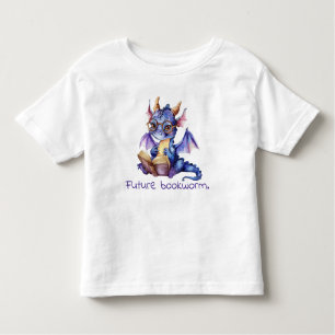 Future Bookworm Purple Dragon Reading Baby  Toddler T-Shirt