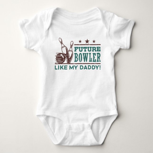 Future Bowler Like My Daddy Baby Bodysuit (Front)