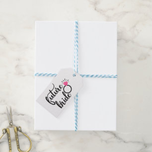 Future Bride Diamond Engagement Ring Pink Black Gift Tags