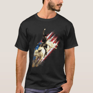 Future Bull Rider Patriotic American Flag For Cow T-Shirt