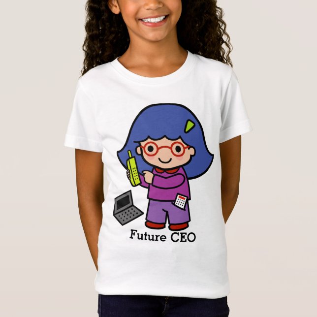 Future CEO / Accountant / Mogul Girl with computer T-Shirt (Front)