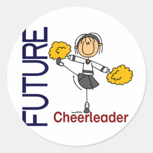 Future Cheerleader Stick Figure Classic Round Sticker