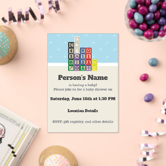 Future Chemist's Blocks Baby Shower Acrylic Invitations