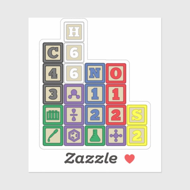 Future Chemist's Blocks Contour Sticker (Sheet)
