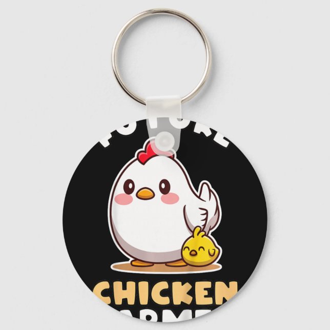 Future Chicken Farmer Gift For Farmer Kids  Key Ring (Front)