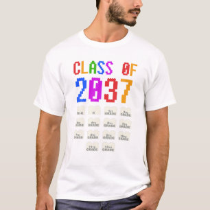Future CLASS Of 2037 Pre Kindergarten Bricks Check T-Shirt