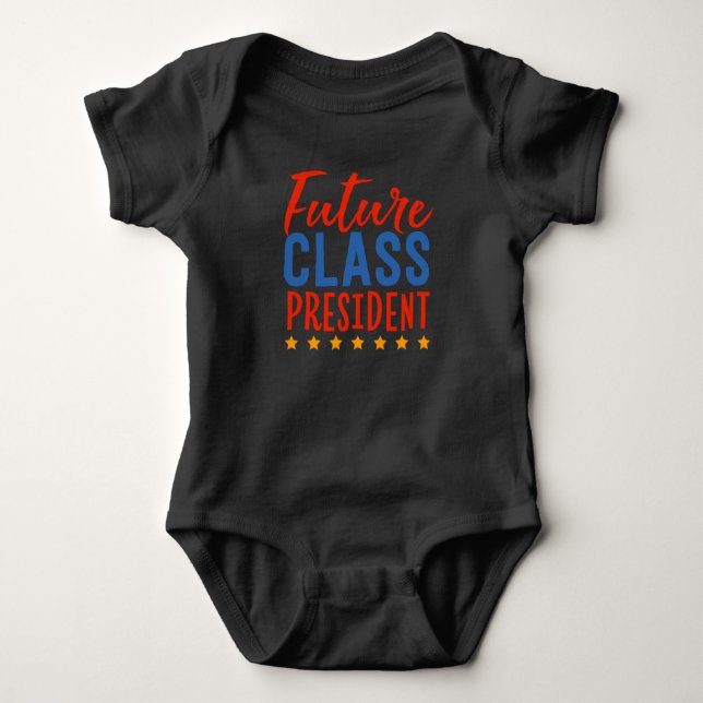 Future Class President School Uniform Running For Baby Bodysuit (Front)