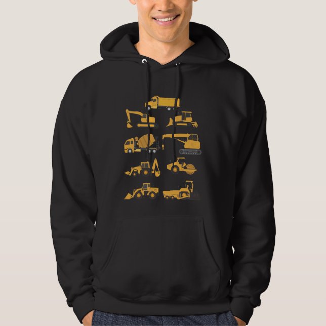 Future Construction Excavator operator Vehicles Hoodie (Front)