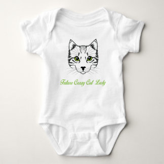 Future Crazy Cat Lady Baby Bodysuit with Cat Face