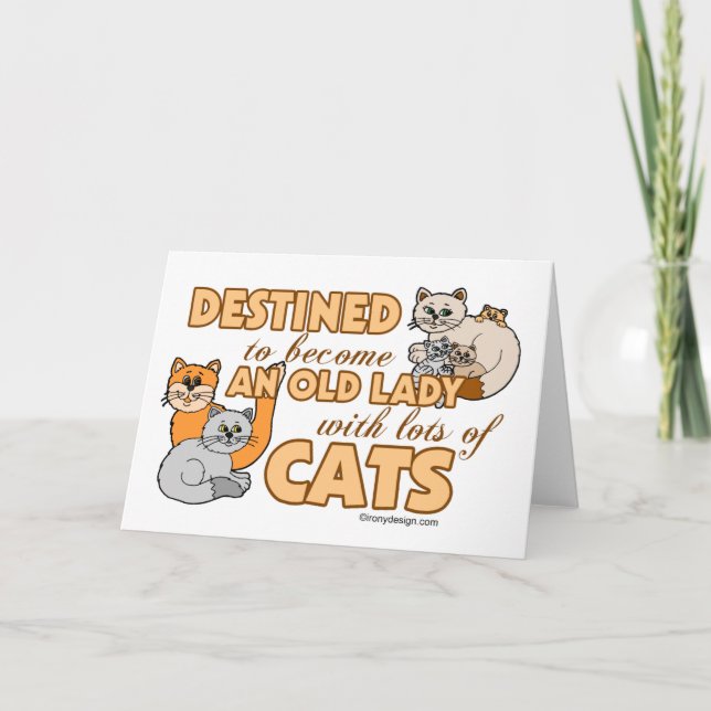 Future Crazy Cat Lady Funny Saying Design Card (Front)