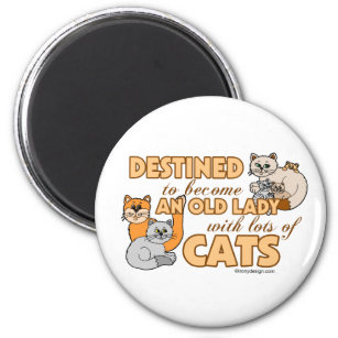 Future Crazy Cat Lady Funny Saying Design Magnet