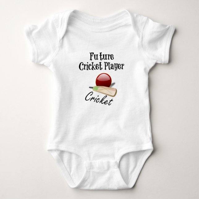 Future Cricket Player Baby Bodysuit (Front)