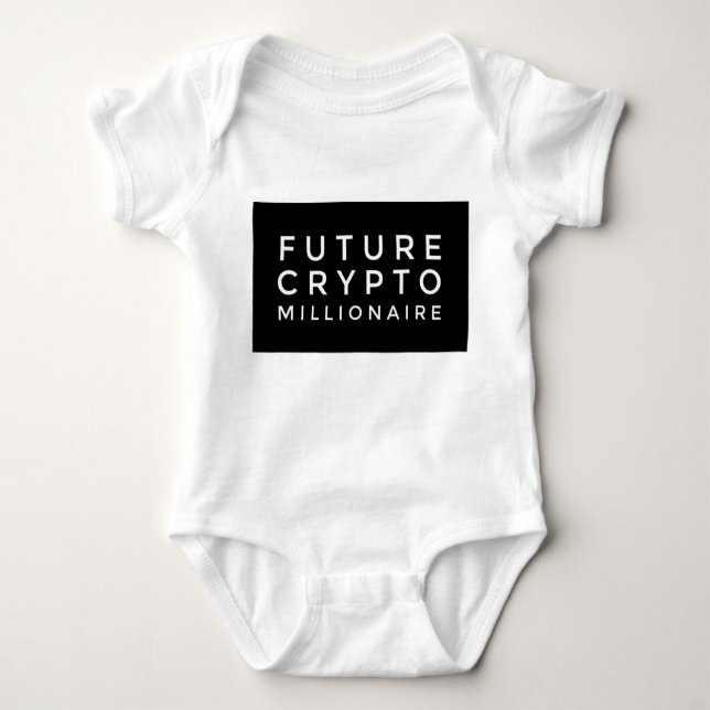 Future Crypto Millionaire Baby Big Block Design Baby Bodysuit (Front)