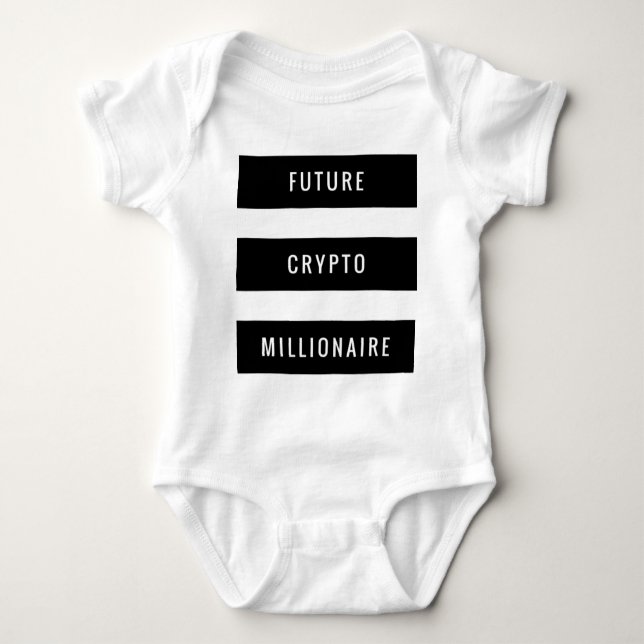 Future Crypto Millionaire Baby Block Design Baby Bodysuit (Front)