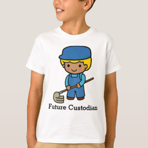 Future Custodian with Mop T-Shirt