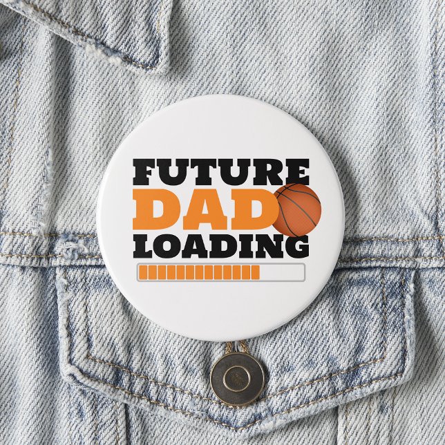 Future Dad Loading Basketball Baby Shower Button (Future Dad Loading button. Perfect for joint baby showers or announcing your pregnancy!)