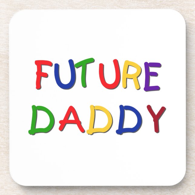 Future Daddy Primary Colours T-shirts and Gifts Coaster (Front)