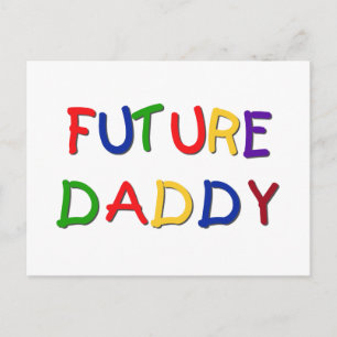 Future Daddy Primary Colours T-shirts and Gifts Postcard