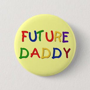 Future Daddy Primary Colours Tshirts and Gifts 6 Cm Round Badge
