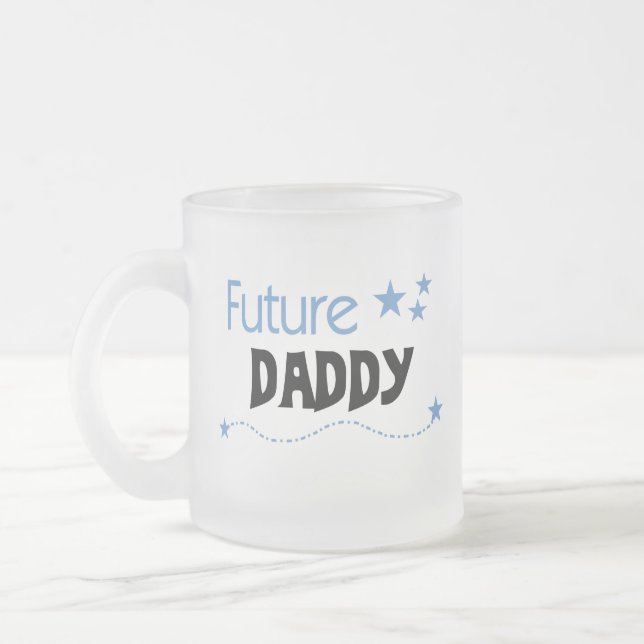 Future Daddy Tshirts and Gifts Frosted Glass Coffee Mug (Left)