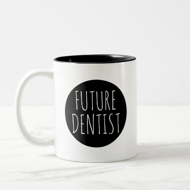 Future Dentist // Career Profession Celebration Two-Tone Coffee Mug (Left)