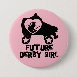 Future Derby Girl, Roller Skating design for Kids 7.5 Cm Round Badge