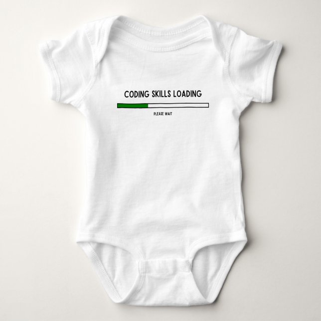 Future Developer: Coding Skills Loading Funny Baby Bodysuit (Front)