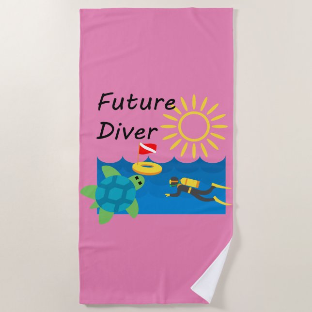 Future Diver Design - Beach Towel (Front)