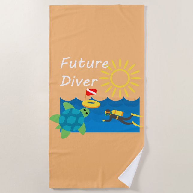 Future Diver Design - Beach Towel (Front)