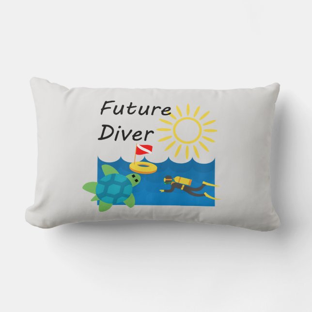 Future Diver Design - Lumbar Pillow 13" x 21" (Front)