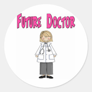 Future Doctor (Girl) Classic Round Sticker