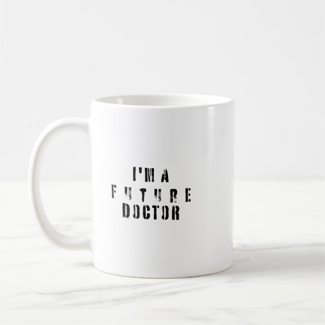 Future Doctor Grunge Typography Design Coffee Mug (Left)