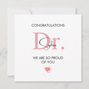 Future Doctor Personalised Name So Proud of You Card