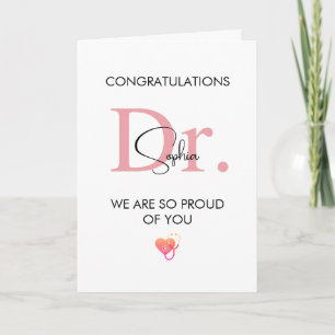 Future Doctor Personalized Name So Proud of You Card